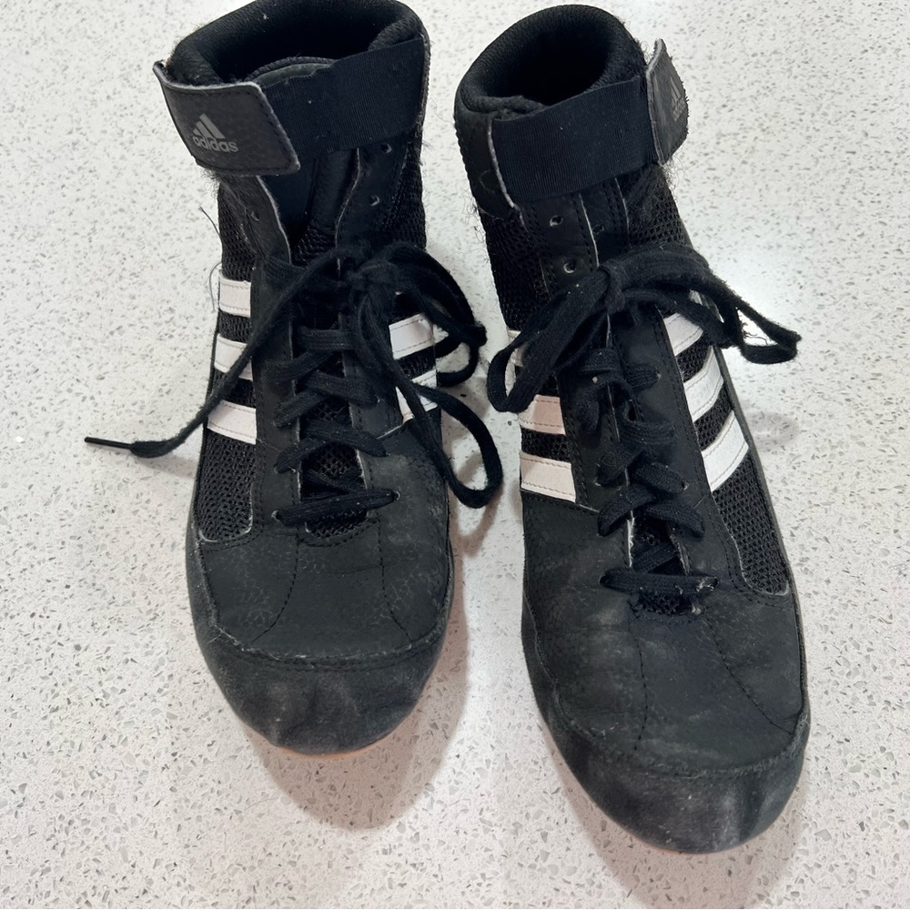Boys Adidas wrestling shoes.